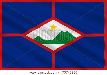Flag of Sint Eustatius also known affectionately to the locals as Statia of the Netherlands. 3d illustration