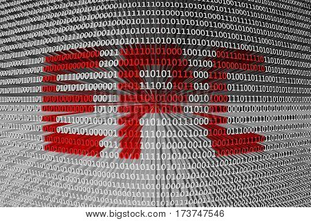 epc as a binary code 3D illustration