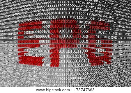 epg in the form of binary code, 3D illustration