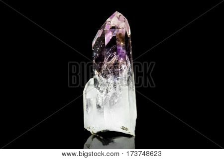 Amethyst Crystal Quartz, Black Background, Mineral Stone, Healing