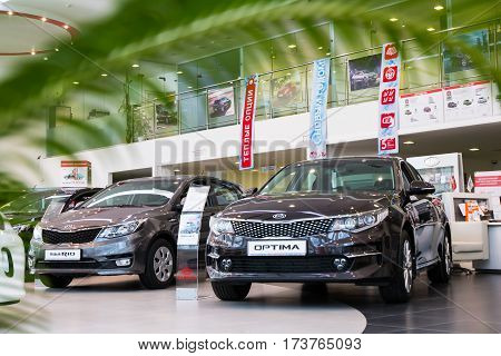 Showroom And Car Kia Of Dealership Kia-zentr Kirov In Kirov City In 2016