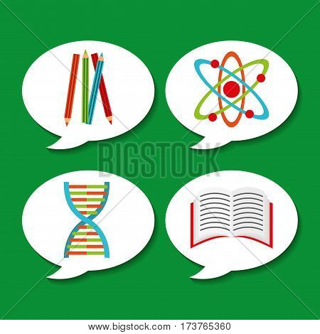 back to school set suplies vector illustration design