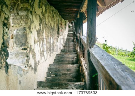 Ancient Staircase, leading up to the fortress in Esslingen am Neckar.