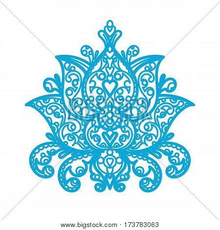 Lotus Ornament - wood laser cut maine made flower gardener gift buddha buddhism India near east symbols holiday Christmas decoration