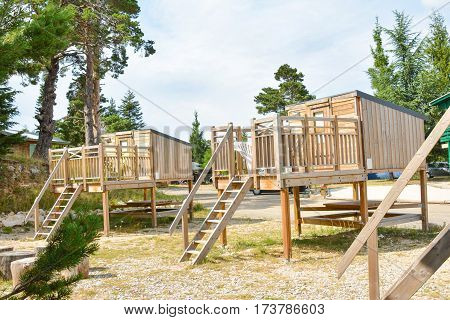 Shed on stilts for holidays. Provence. France