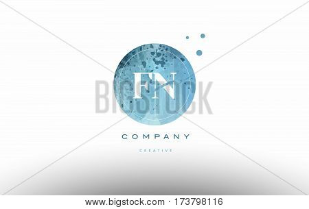 Fn F N  Watercolor Grunge Vintage Alphabet Letter Logo