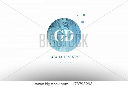 Gd G D  Watercolor Grunge Vintage Alphabet Letter Logo