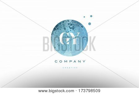 Gy G Y  Watercolor Grunge Vintage Alphabet Letter Logo