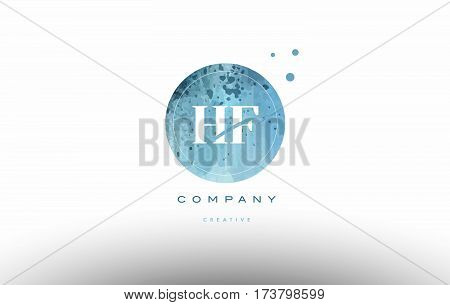 Hf H F  Watercolor Grunge Vintage Alphabet Letter Logo