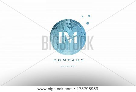 Im I M  Watercolor Grunge Vintage Alphabet Letter Logo