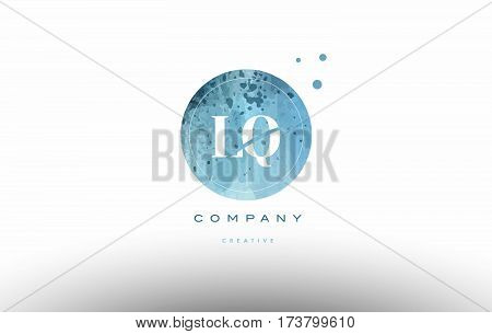 Lq L Q  Watercolor Grunge Vintage Alphabet Letter Logo