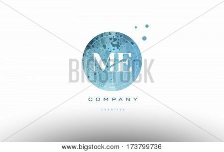 Me M E  Watercolor Grunge Vintage Alphabet Letter Logo