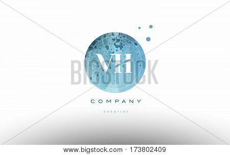 Vh V H  Watercolor Grunge Vintage Alphabet Letter Logo