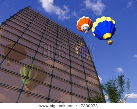 Air kulor om en byggnad