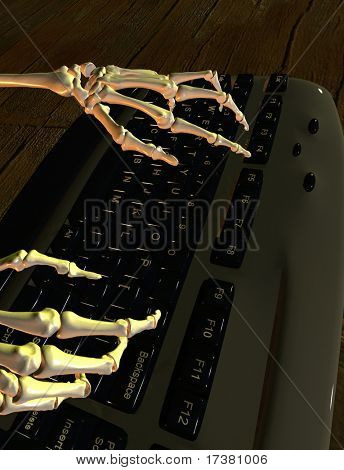 Skelettet skriver ut text