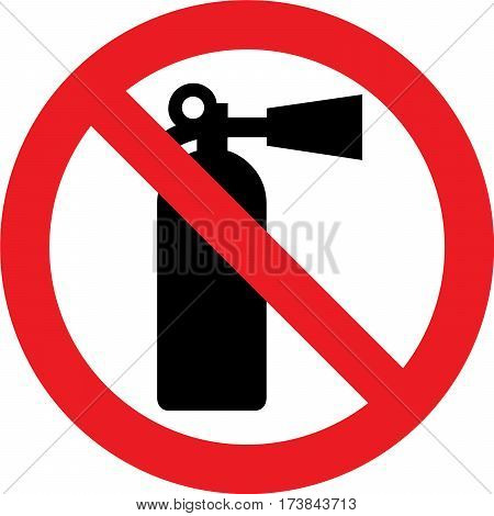No estinguisher allowed sign on white background