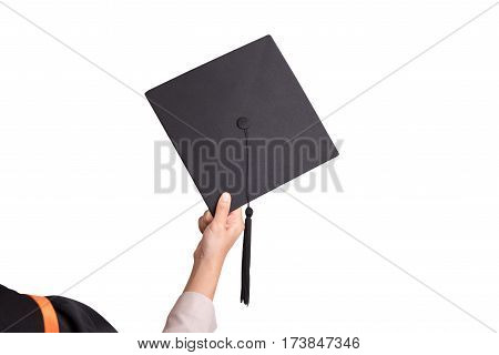 University graduates on isolated background clipping path