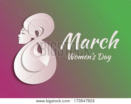 March 8th Holiday greeting card. Stylized as pape. Vector illustration which can be used in any size.