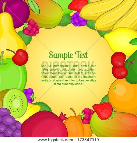 Fruits concept. Cartoon illustration of fruits vector concept for web