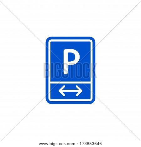 Parking zone to left and right roadsign isolated on white background vector illustration. Car parking regulation symbol, traffic sign, road information and help, roadway auto service icon