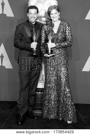 Ezra Edelman and Caroline Waterlow at the 89th Annual Academy Awards - Press Room held at the Hollywood and Highland Center in Hollywood, USA on February 26, 2017.