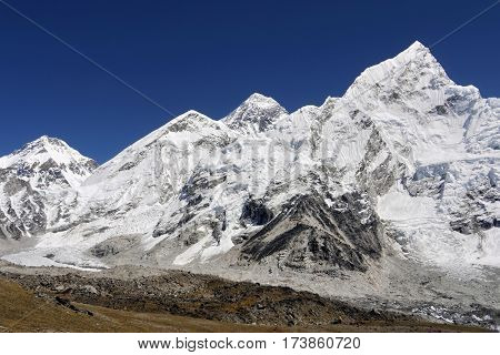 Mt. Everest  8848 m. Highest mountain in the world. Himalayas, Nepal