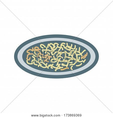 Chicken, alfredo, pasta icon vector image. Can also be used for european cuisine. Suitable for mobile apps, web apps and print media.