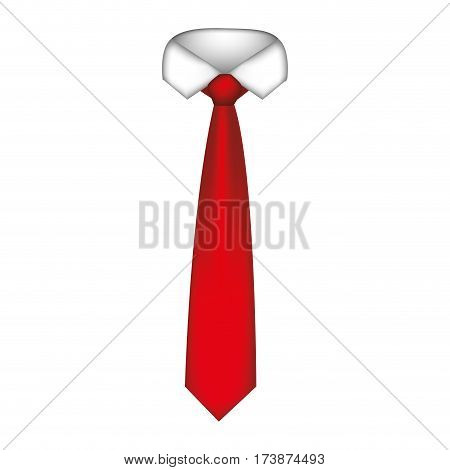 red tie with neck shirt icon, vector illustraction design image