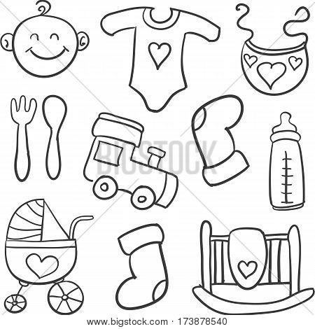 Doodle Baby Object Vector &amp; Photo (Free Trial) | Bigstock