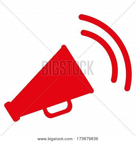 Announce Horn vector icon. Flat red symbol. Pictogram is isolated on a white background. Designed for web and software interfaces.
