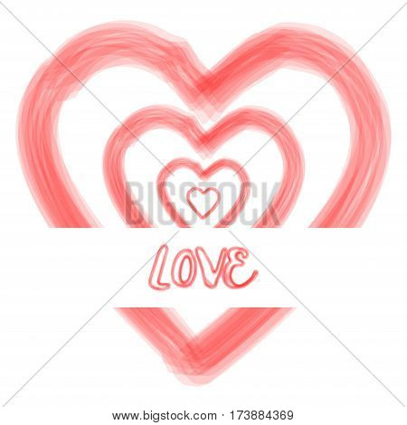 watercolor heart shape love text background,vector Illustration EPS10