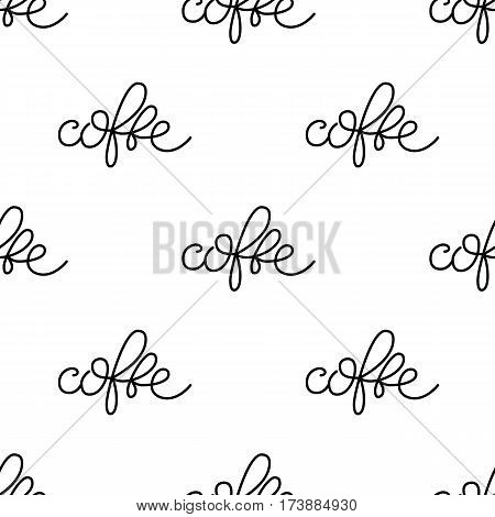 Vecktor pattern consisting of lettering, hand-written and circled phrases coffe
