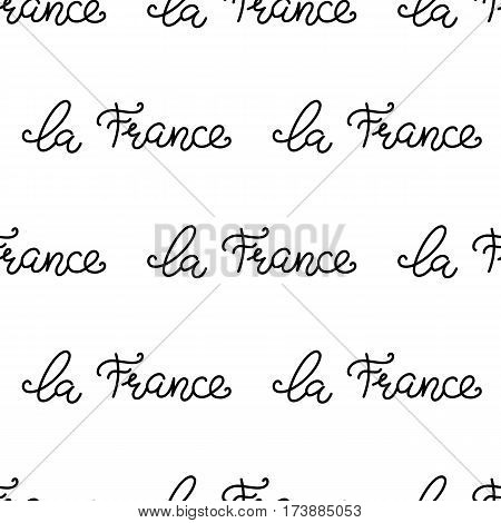 Vecktor pattern consisting of lettering, hand-written and circled phrases la france
