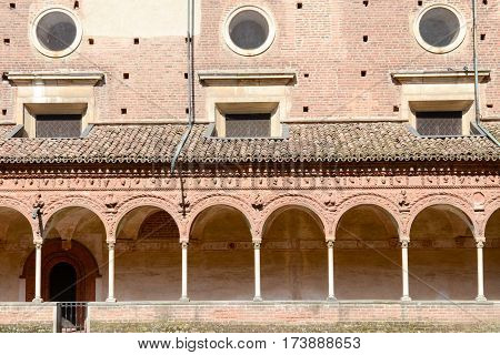 Pavia, Italy - 14 June 2015: Certosa of Pavia medieval church and monastery in Pavia, Italy