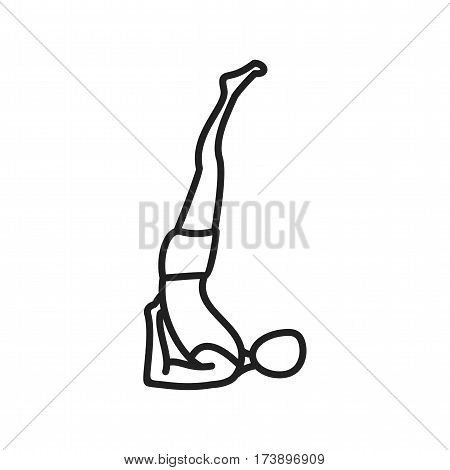 Pose, yoga, shoulderstand icon vector image. Can also be used for yoga poses. Suitable for mobile apps, web apps and print media.