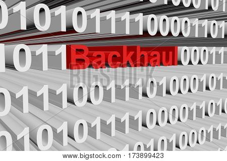 backhaul in the form of binary code, 3D illustration