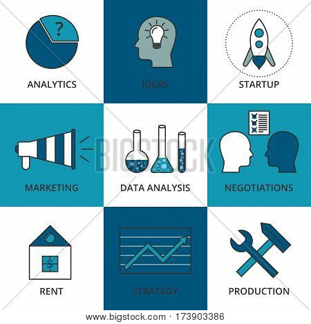 Stock Vector Linear icon Business Development. Stock vector