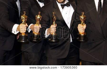 Dan Lemmon, Andrew R. Jones, Adam Valdez and Robert Legato at the 89th Annual Academy Awards - Press Room held at the Hollywood and Highland Center in Hollywood, USA on February 26, 2017.