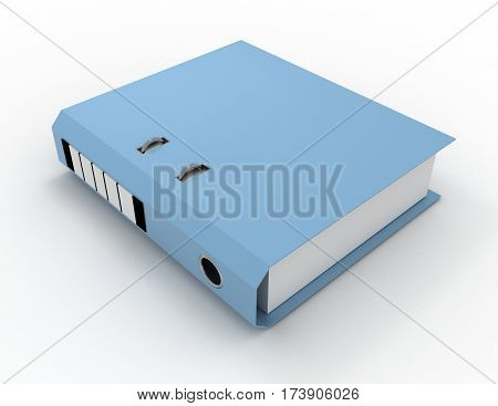 3D Folder With Documents Inside Isolated On White Background