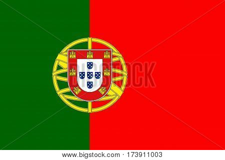 Portugal National Flag In Green and Red Colors 