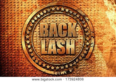 backlash, 3D rendering, metal text