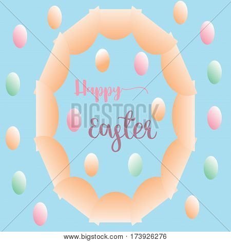 big ellipse egg and colorful small eggs greeting card easter background,vector Illustration EPS10