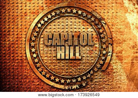 capitol hill, 3D rendering, metal text