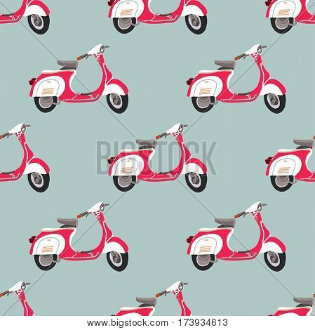 Pattern with motorroller. Italy background. Summer travel