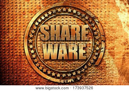 shareware, 3D rendering, metal text