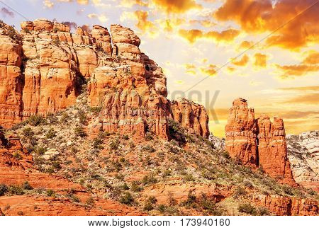 famous chimney rock in Red Rock country Sedona USA
