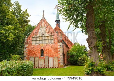 Haseldorf Germany-June 24 2011:Church of St. Gabriel. Church of the thirteenth century built of red brick