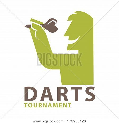 Darts championship logo template. Vector icon for dart sport game contest
