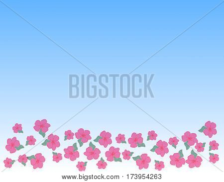 Vector Hand Drawn Floral card with place for som text for your design. Vector Illustration.