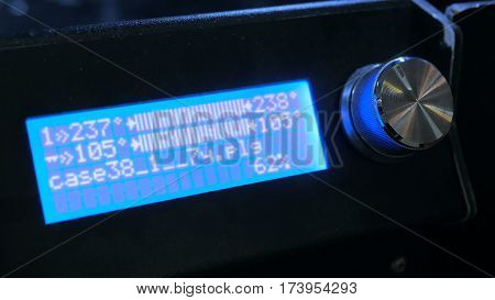 Three dimensional printing machine. 3D printer during work